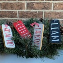 Black Stocking Tags | Christmas Gift Tags | Wood Personalized Tag | Rustic Holiday Name Tags | Name Ornament| Holiday Gift Tags
