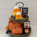 Solid Candy Corn Fall & Halloween Fabric Tray Fillers | Set of 2