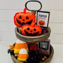 Jack-o-lantern Fall & Halloween Fabric Tray Fillers | Set of 2