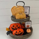 Solid Mustard Pumpkins  Fall & Halloween Fabric Tray Fillers | Set of 2