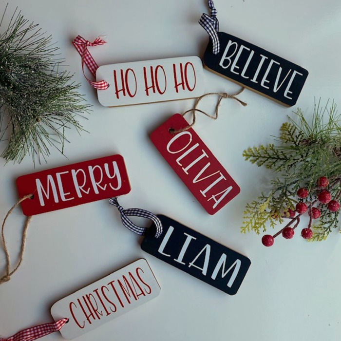 Stocking Tags | Christmas Gift Tags | Wood Personalized Tag | Rustic Holiday Name Tags | Name Ornament| Holiday Gift Tags
