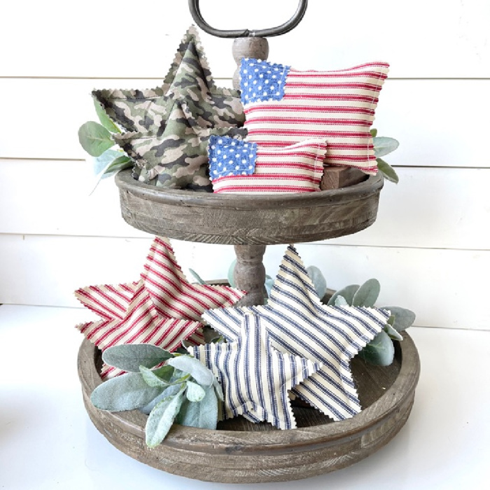 Patriotic Stars & American Flags Tray Fillers | Set of 2