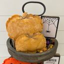 Solid Mustard Pumpkins  Fall & Halloween Fabric Tray Fillers | Set of 2