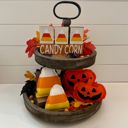  Small Fall & Halloween Primitive Wood Block Set | Tiered Tray Fall & Halloween Decor | Shelf Sitter Sign