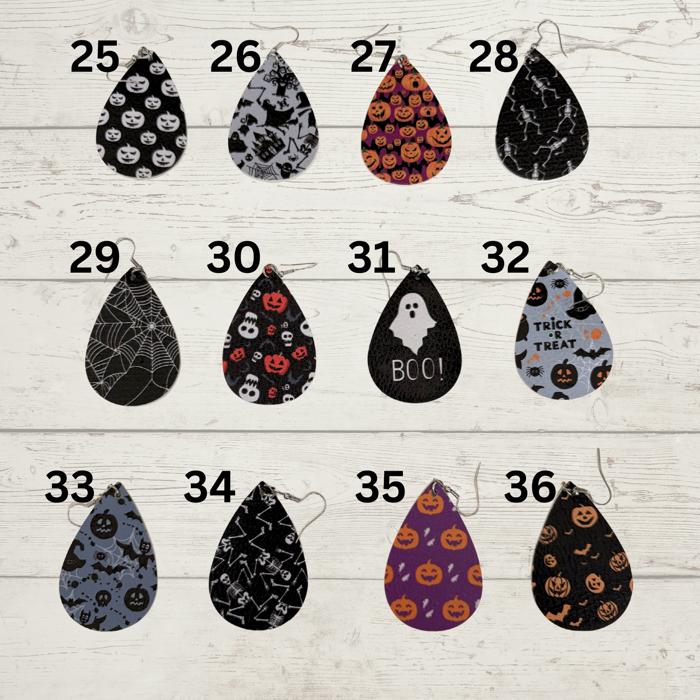 Spooky Cute Faux Leather Halloween Earrings