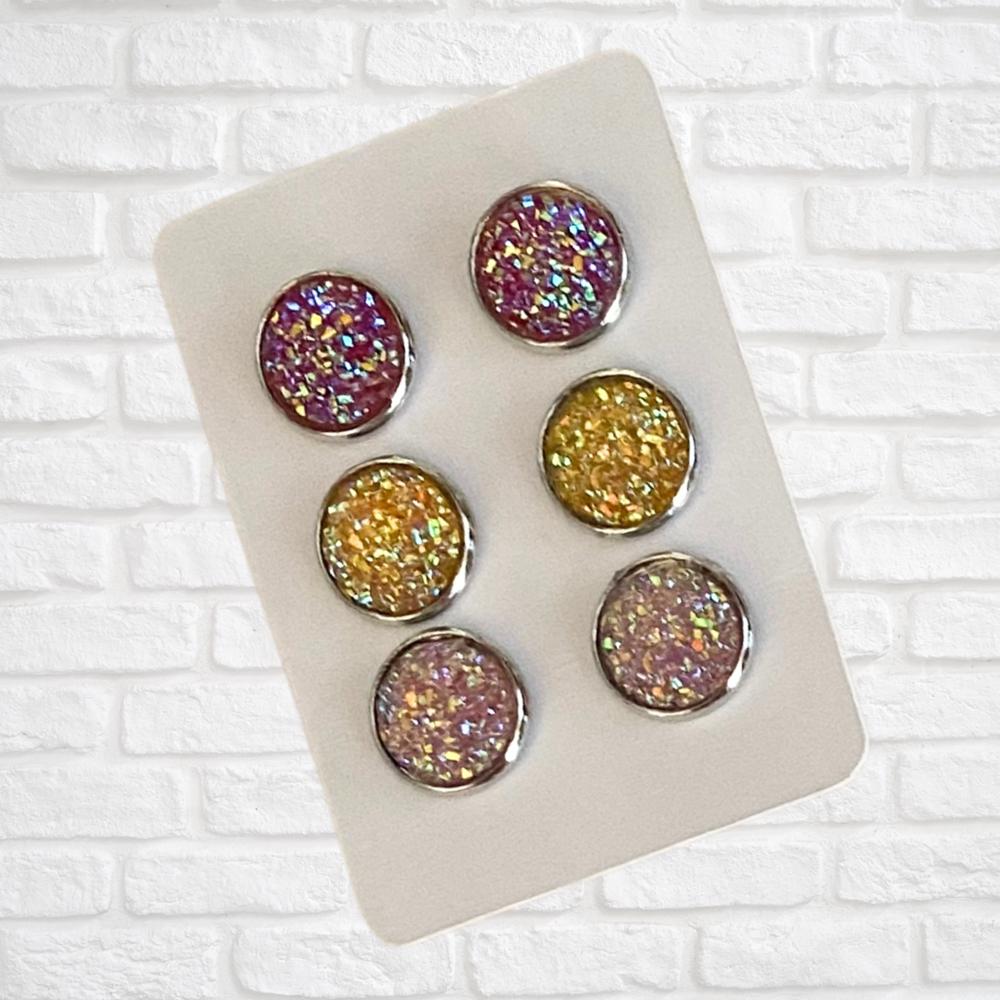 Druzy/Cabochon 12mm 3pk Earrings