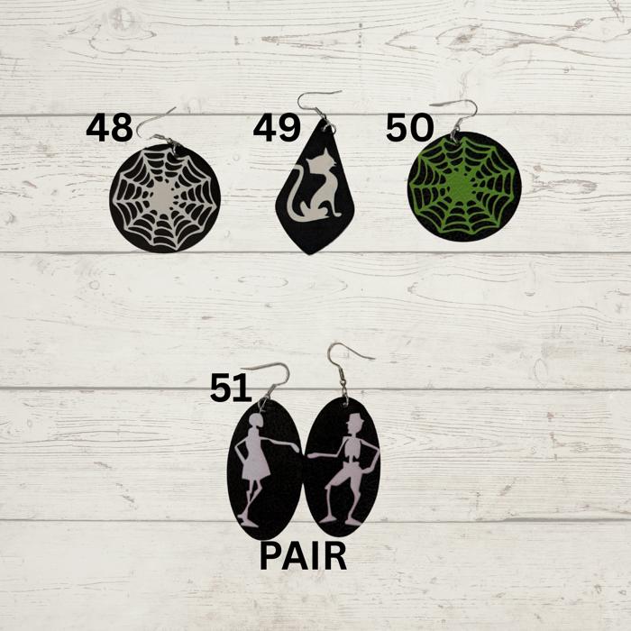 Spooky Cute Faux Leather Halloween Earrings