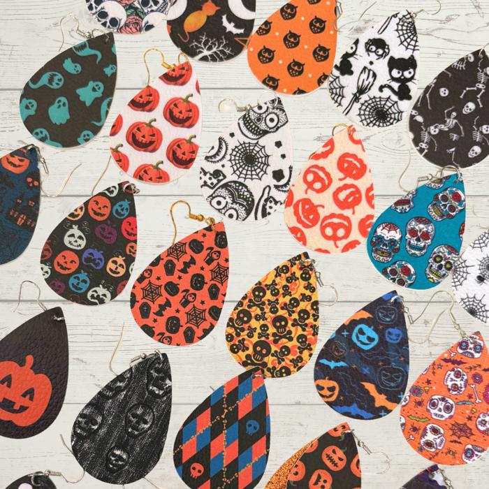 Spooky Cute Faux Leather Halloween Earrings