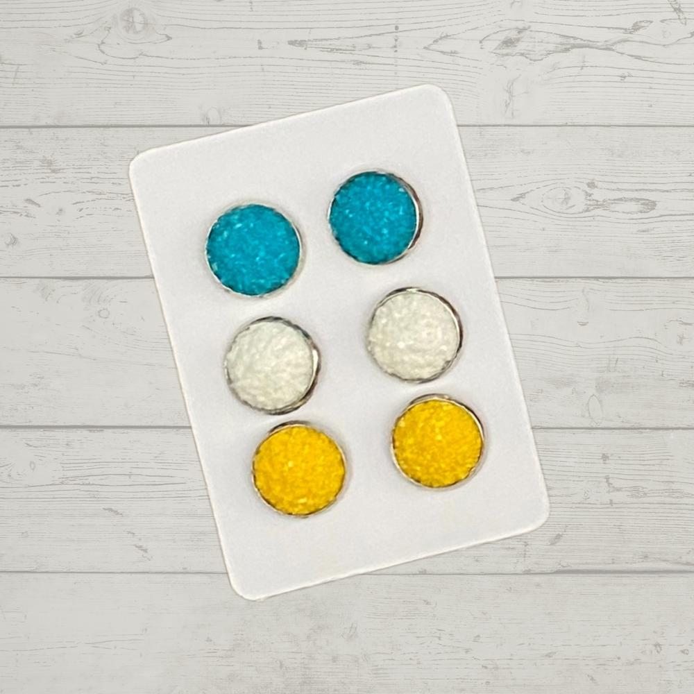 Druzy/Cabochon 12mm 3pk Earrings