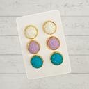 63 Druzy/Cabochon 12mm 3pk Earrings