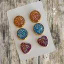 65 Druzy/Cabochon 12mm 3pk Earrings