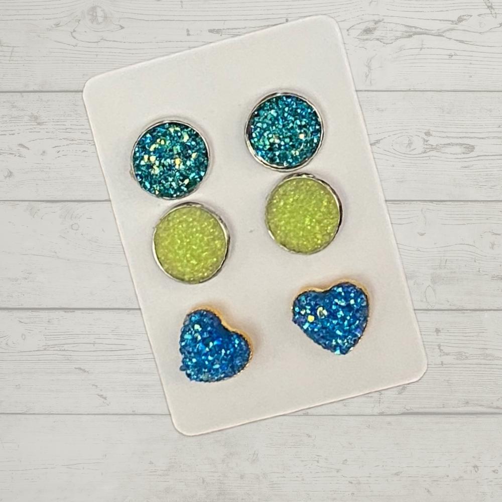 Druzy/Cabochon 12mm 3pk Earrings