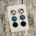 2 Druzy/Cabochon 12mm 3pk Earrings