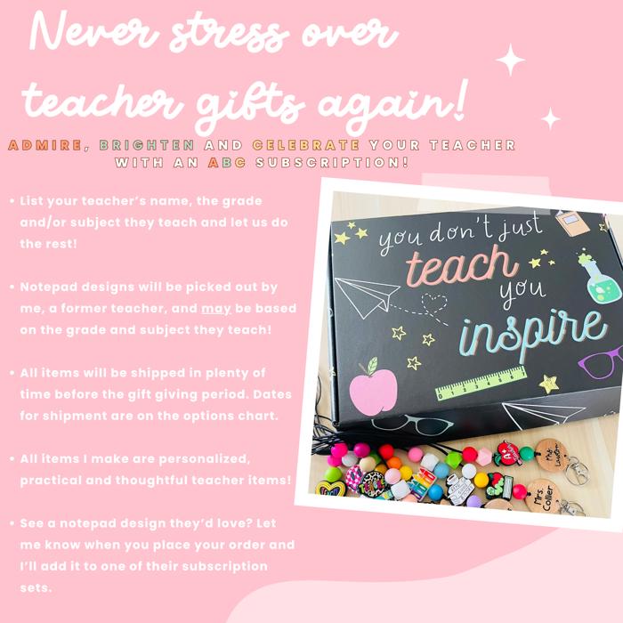 Teacher Appreciation ABC Subscription 