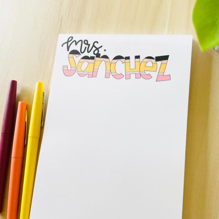 Pencil Personalized Notepad