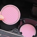  Pink Rhinestone Car Coaster Set