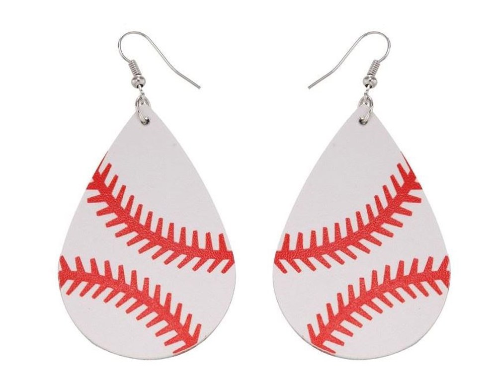 Baseball Tear Drop Earrings