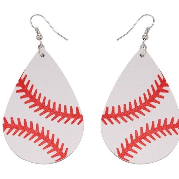 Baseball Tear Drop Earrings