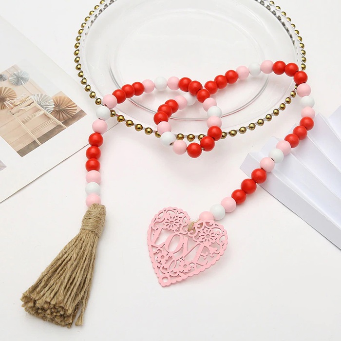 Valentine's Day Love Heart Beaded Garland 