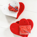 White Fun Easy DIY Felt Heart Valentine's Day Banner Garland Kit 