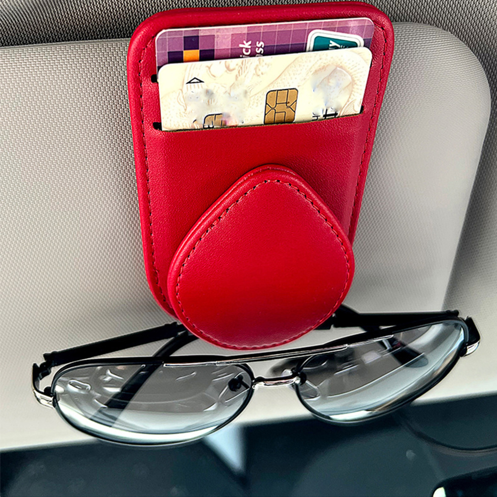 Magnetic sunglasses and card holder clip