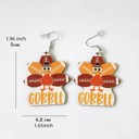  Gobble Gobble Turkey Day Football Earrings 