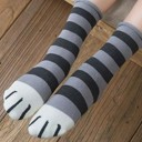  Stripe Cat Feet Socks 