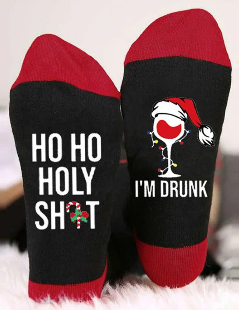 Ho Ho Holy I'm Drunk Funny Socks