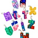  11pc Set Letter Fidget Bubble Pop Keychains