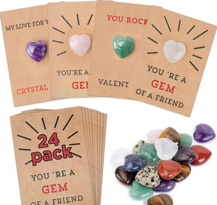 24pc Gem Stone Valentine's Day Card Kit