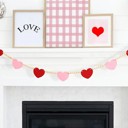  Sweethearts Red & Pink Heart Wooden Bead Garland Valentine's Day 