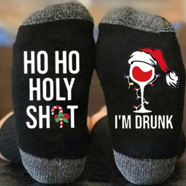 Ho Ho Holy I'm Drunk Funny Christmas Socks