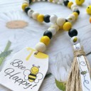  Bee Happy Wood Bead Garland