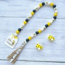  Bee Happy Wood Bead Garland