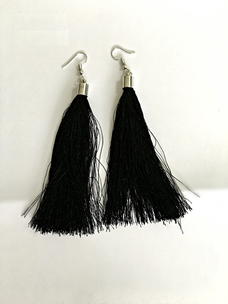 Black Fringe Earrings 