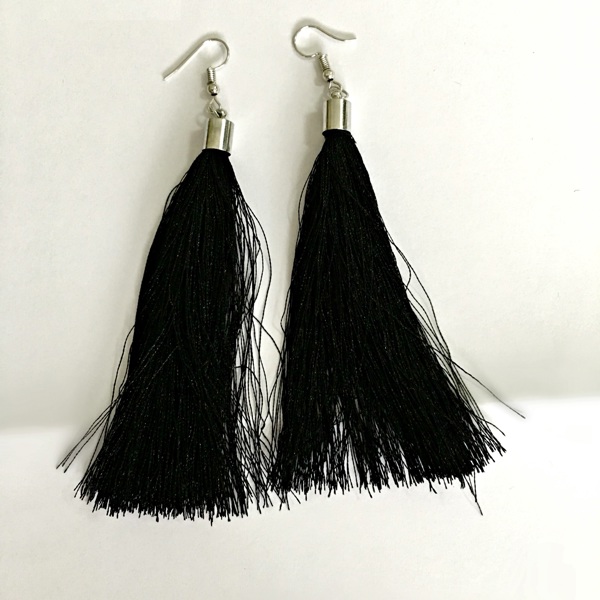 Black Fringe Earrings 