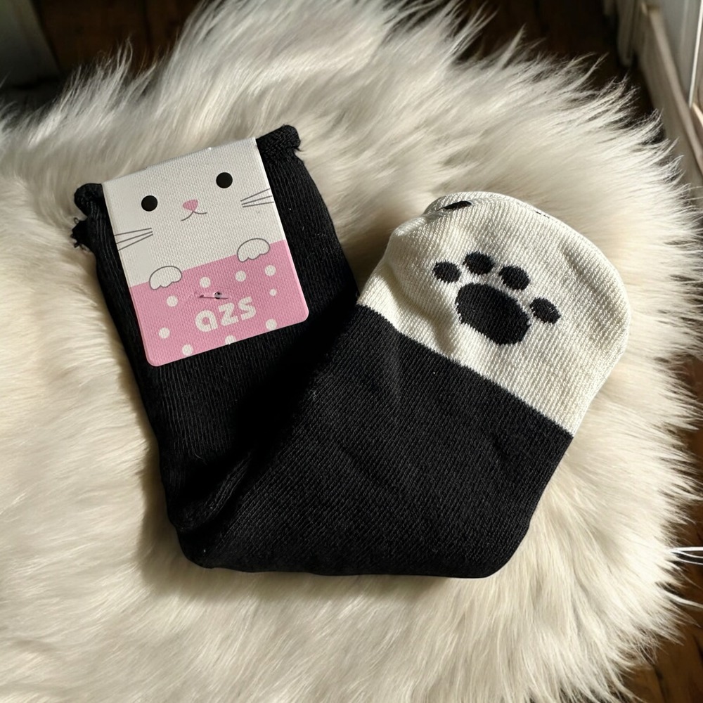 Black Cat Feet Paw Socks