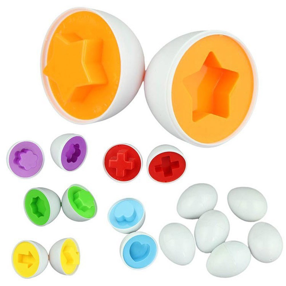 6pc Montessori Geometric Shape Eggs Toy Puzzle