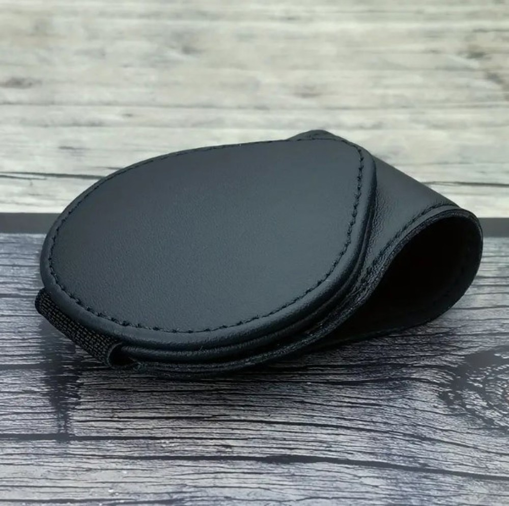 Black Leather Magnetic Sunglasses Holder Clip