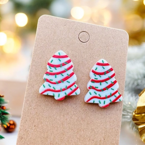 Favorite Christmas Cake Stud Earrings 