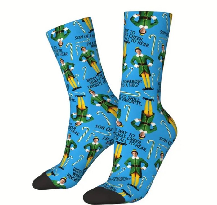 Funny Elf Movie Christmas Socks 