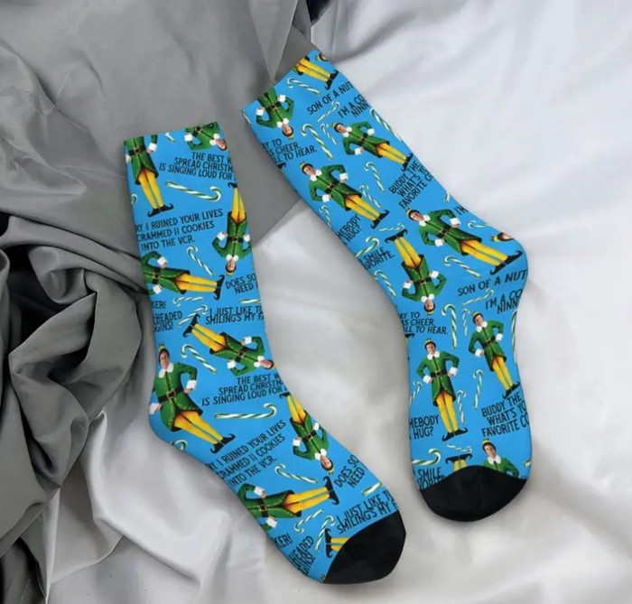 Funny Elf Movie Christmas Socks 