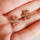  Snowflake Stud Earrings Sparkly Gold