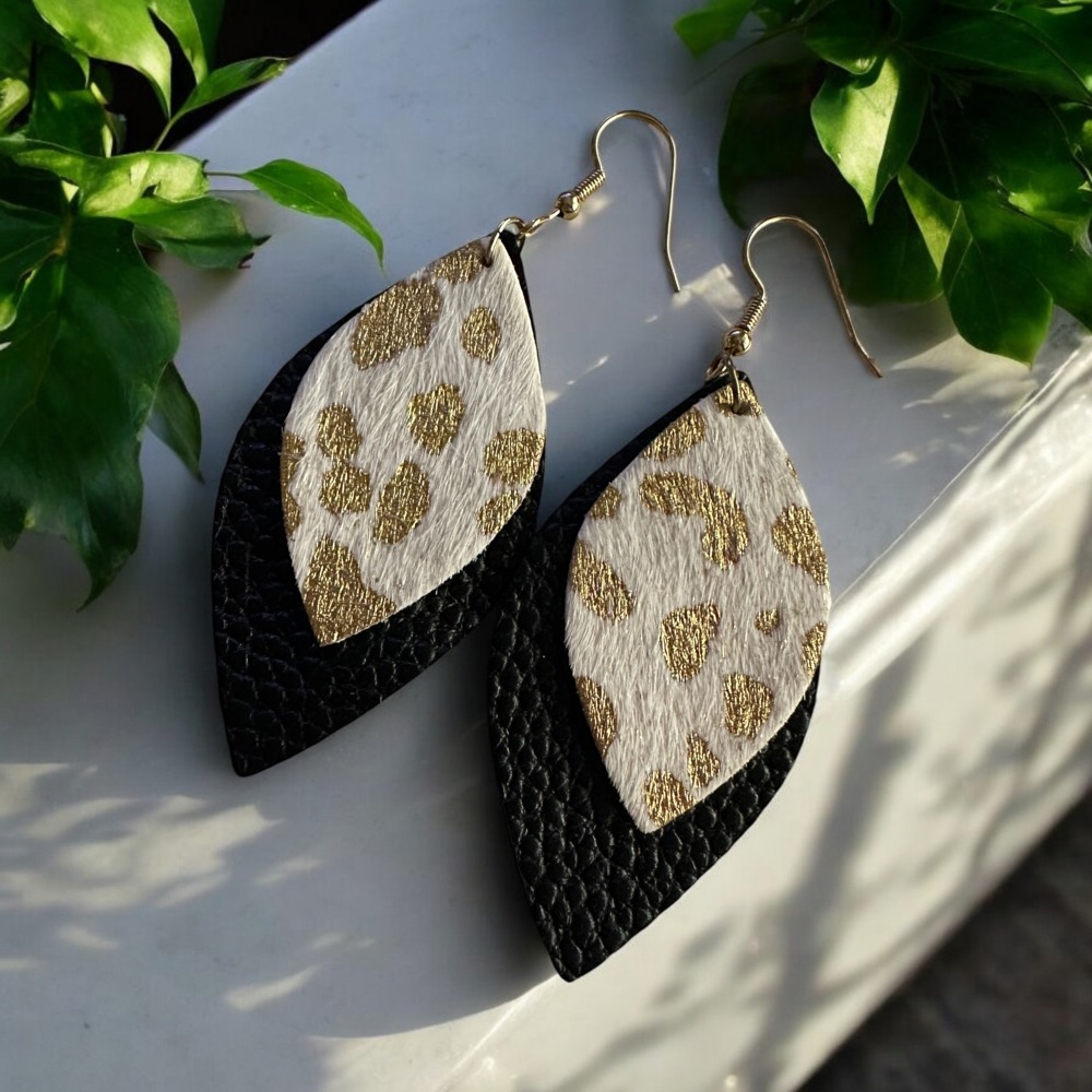 Black Gold Fleck Earrings