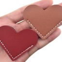  2pc Leather Heart Page Bookmarks 