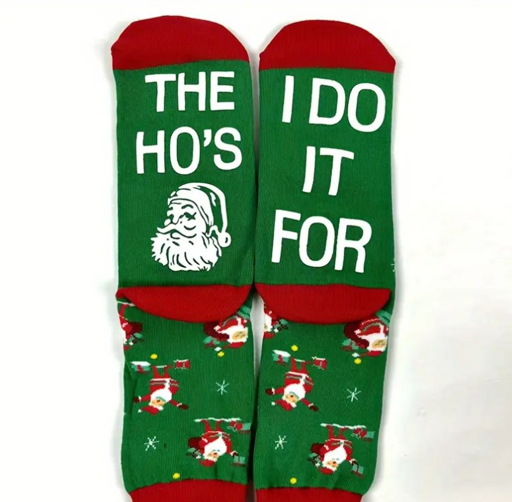 Funny I Do It For The Ho's Santa Socks 