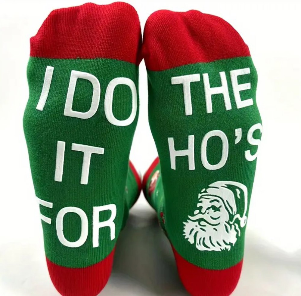 Funny I Do It For The Ho's Santa Socks 