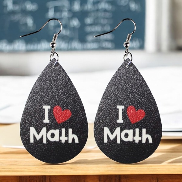 I Love Math Earrings - Teacher Gift