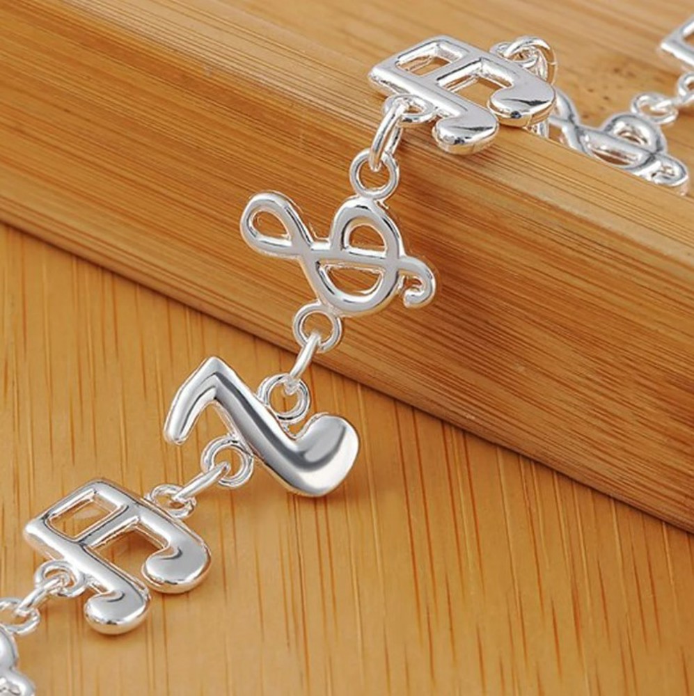 Musical Notes Silver Bracelet 