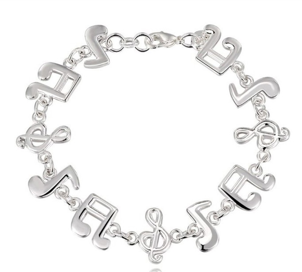 Musical Notes Silver Bracelet 